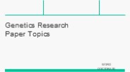 Online Genetics Research Paper Topics In Dublin, Ireland