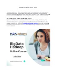 Hadoop and Big Data Online Course
