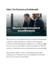 Sales Performance Dashboards.