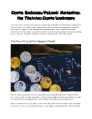Crypto Exchange Poland: Navigating the Thriving Crypto Landscape