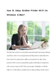 How To Setup Brother Printer Wi-Fi On Windows & Mac?