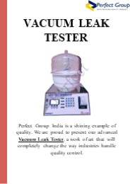 Vacuum leak tester | Perfect Group India