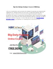 Big Data Hadoop Developer Course at H2KInfosys