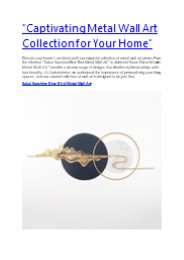 "Captivating Metal Wall Art Collection for Your Home"