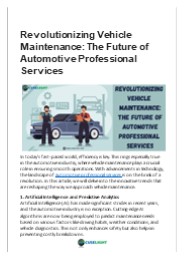 Revolutionizing Vehicle Maintenance: The Future of Automotive Professional Services