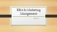 BBA IN MARKETING MANAGEMENT