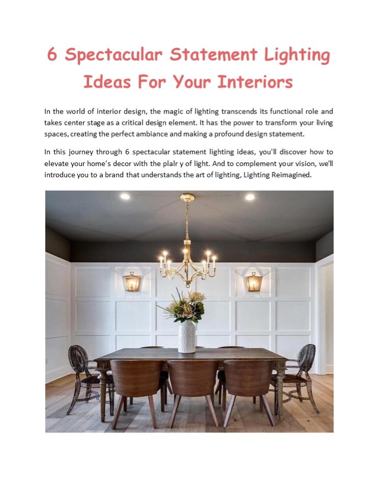 PPT 6 Spectacular Statement Lighting Ideas For Your Interiors