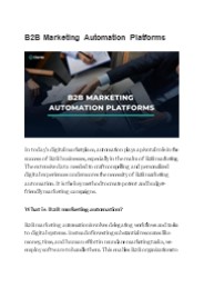 B2B Marketing Automation Platforms