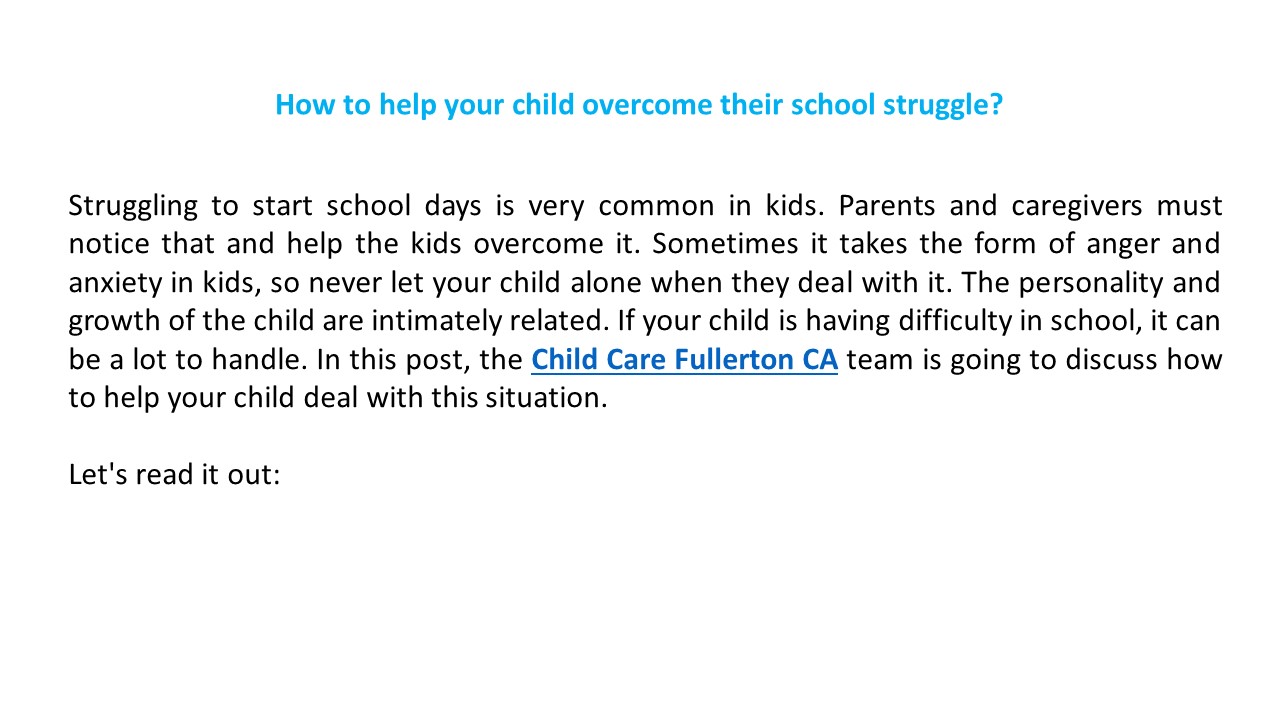 How to help your child overcome their school struggle?