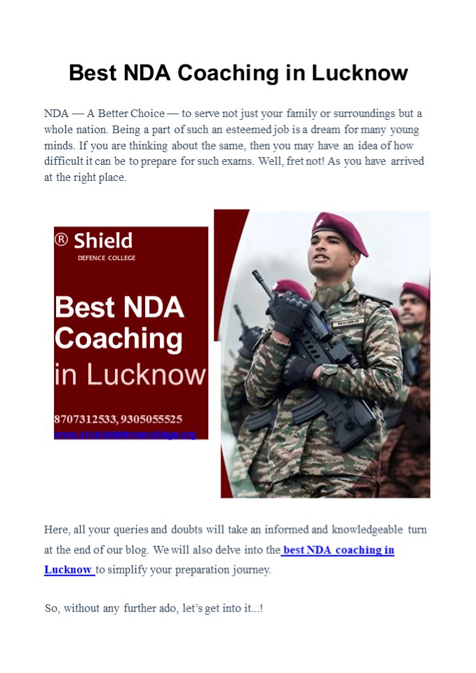Best NDA Coaching in Lucknow
