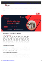 Best Kitchen Design Trends Of 2023