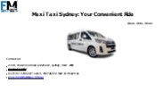 Maxi Taxi Sydney Your Convenient Ride