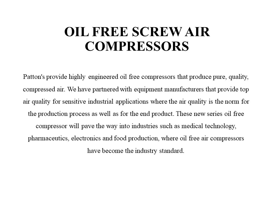 PPT Oil Free Rotary Screw Air Compressor PowerPoint presentation