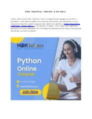Python Programming Certification at H2KInfosys