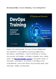 Decoding DevOps Advancing Your Coding Career