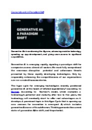 Generative AI: A Paradigm Shift