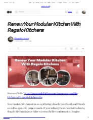 Renew Your Modular Kitchen With Regalo Kitchens