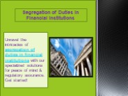 Segregation of Duties in Financial Institutions