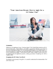 "Visa Voyage Chronicles: Navigating the USA"