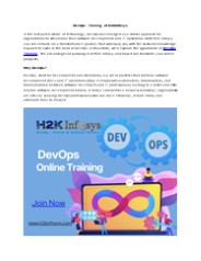 DevOps Training at H2KInfosys