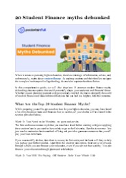 20 Student Finance Myths Debunked