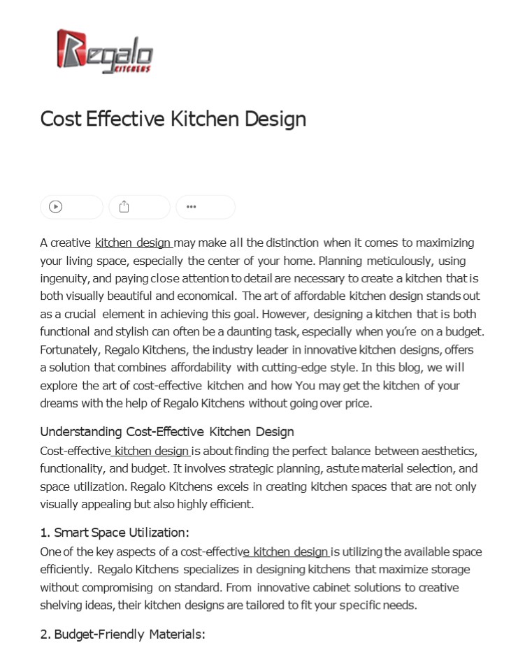 Cost Effective Kitchen Design