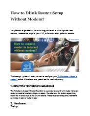 How to Dlink Router Setup Without Modem?