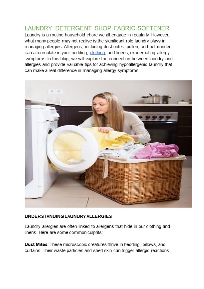 Laundry detergents allergic