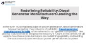 . Diesel generator manufacturers in India