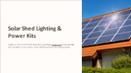 Solar Shed Lighting