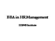 BBA in HR Management