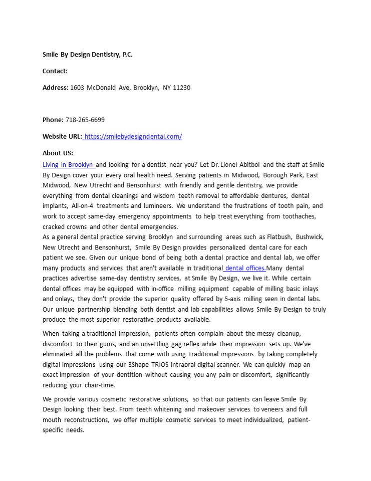 Smile By Design Dentistry, P.C.