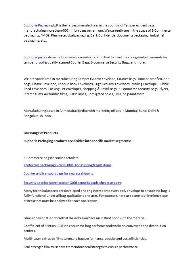 Euphoriapackaging LLp