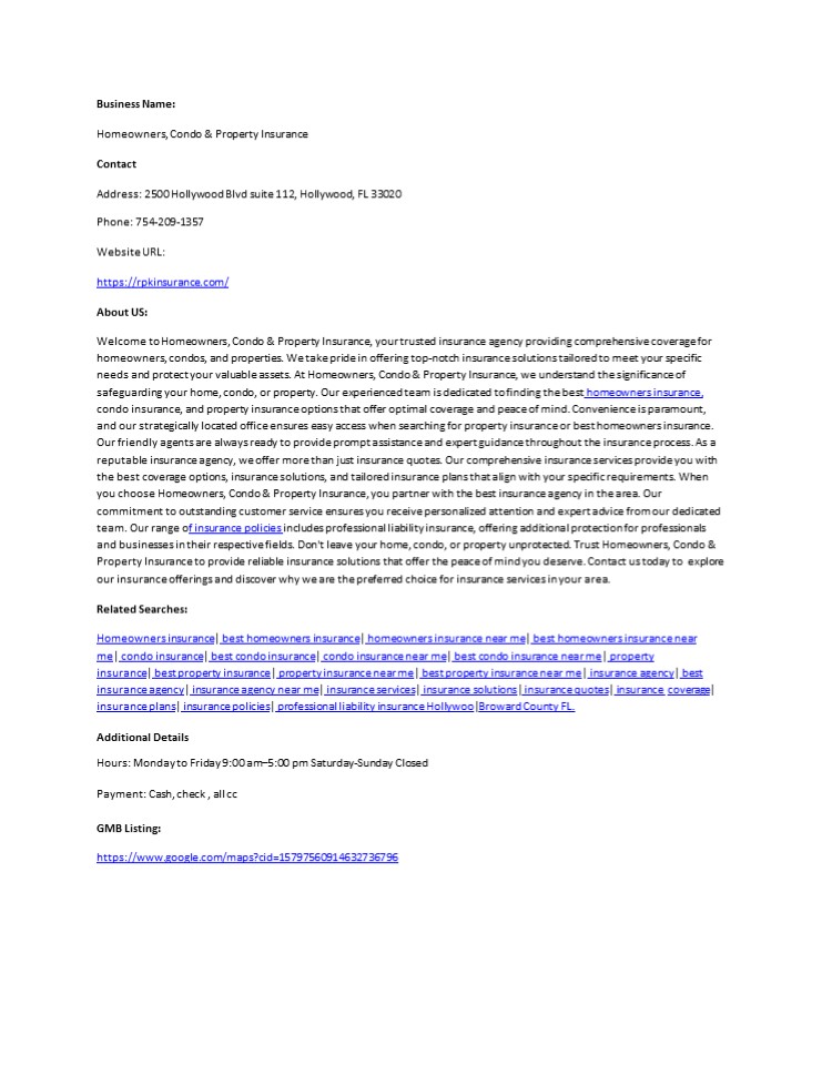 Homeowners, Condo & Property Insurance (1)