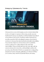 Emerging Cybersecurity Trends