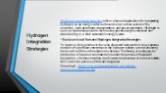 Hydrogen Integration Strategies