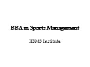 BBA In Sports Management