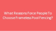 What Reasons Force People To Choose Frameless Pool Fencing?