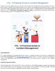 ITIL - A Practical Guide to Incident Management