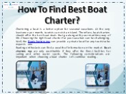 How To Find Best Boat Charter?