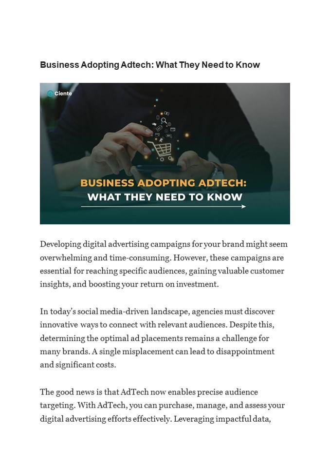Business Adopting Adtech: What They Need to Know