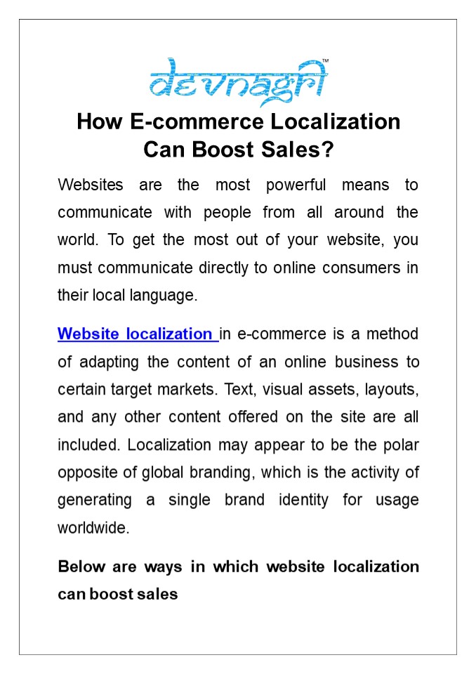 How E-commerce Localization Can Boost Sales?