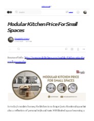 Modular Kitchen Price For Small Spaces