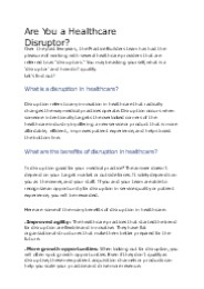 Are You a Healthcare Disruptor? – Practice Builders