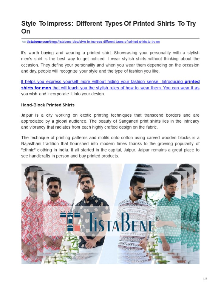 Printed Shirts for Men: A Fashion Revolution