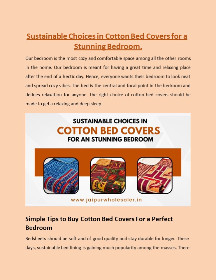 Sustainable Choices in Cotton Bed Covers for a Stunning Bedroom