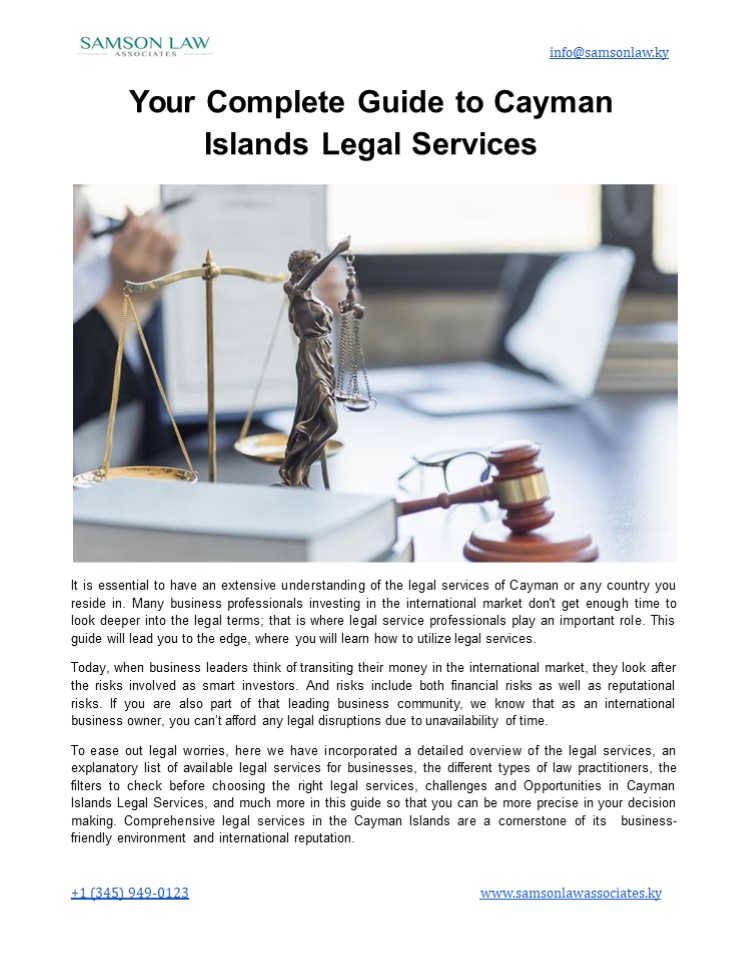 Comprehensive Guide to Legal Services in the Cayman Islands
