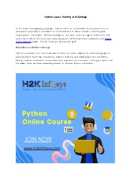 Python Course Training at H2KInfosys