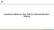 Investment Advisory Your Path to Informed Decision-Making