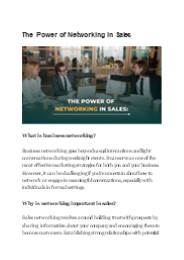 The Power of Networking in Sales